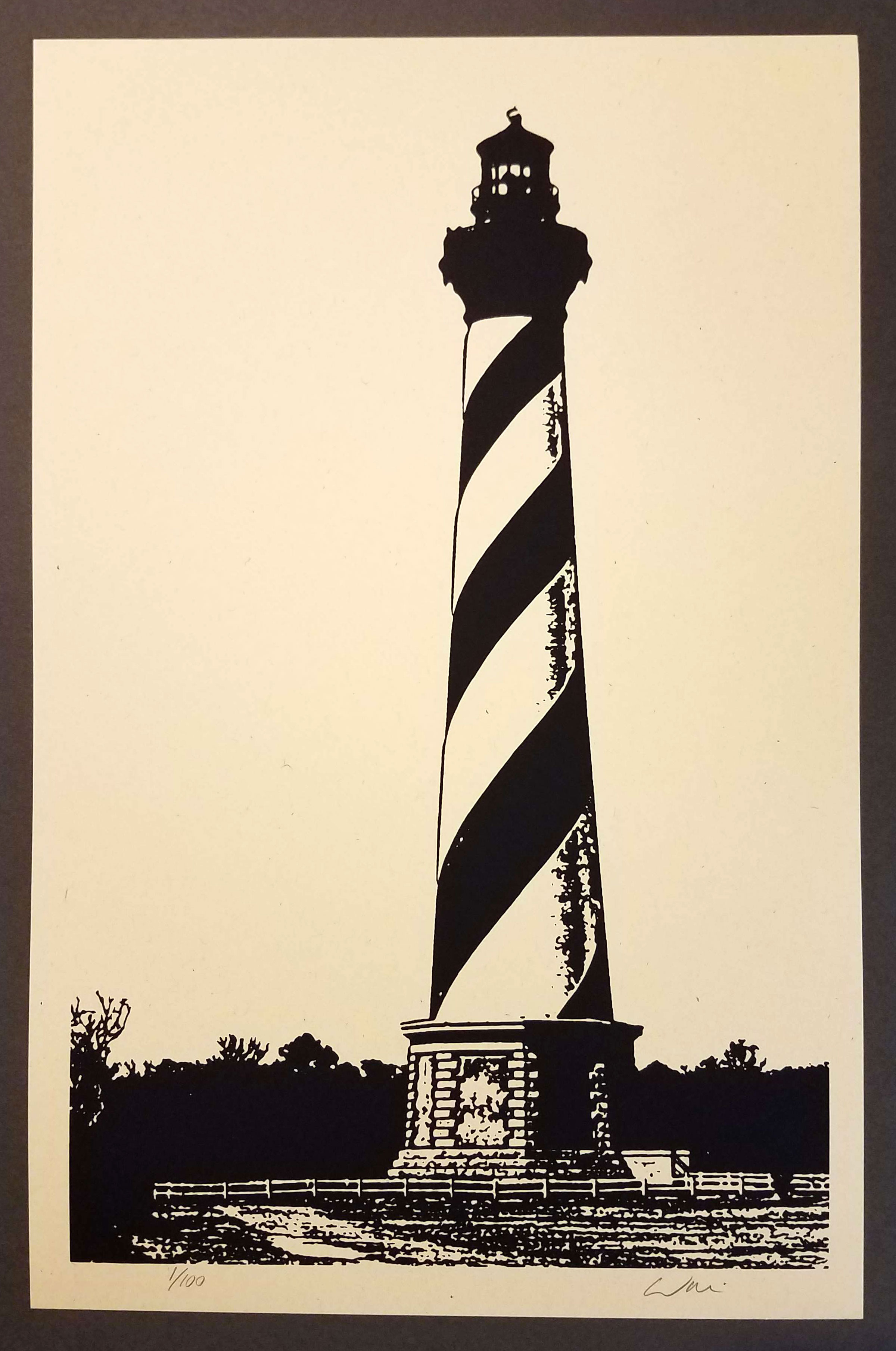 Hatteras Lighthouse Hand Printed Serigraph